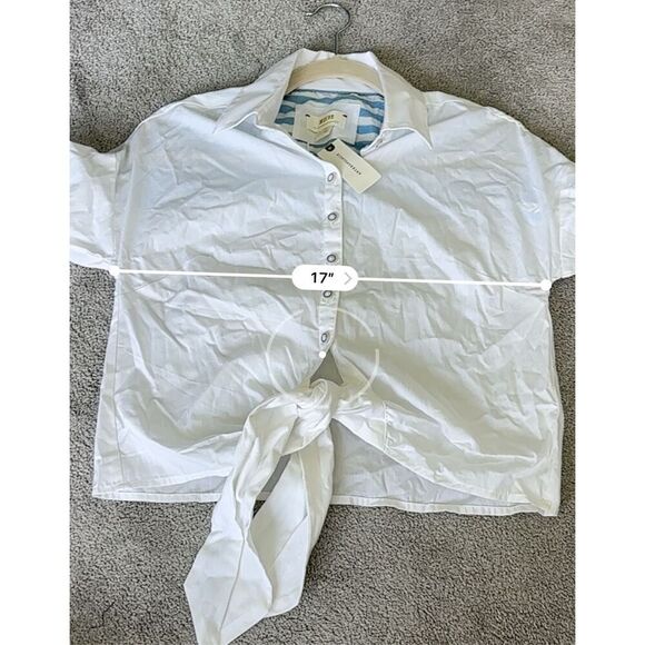 NWT Anthropologie Buttondown Tie-Front Shirt Sz 00/ $100 F17 - Picture 9 of 10